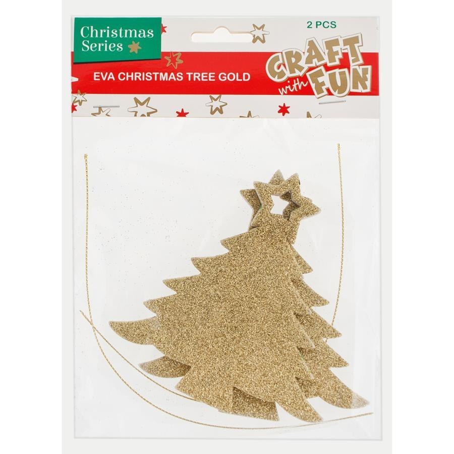 COLGANTE DE GOMA EVA DECORATIVA BN ÁRBOL DE NAVIDAD ORO ARTESANAL CON DIVERSIÓN 438804